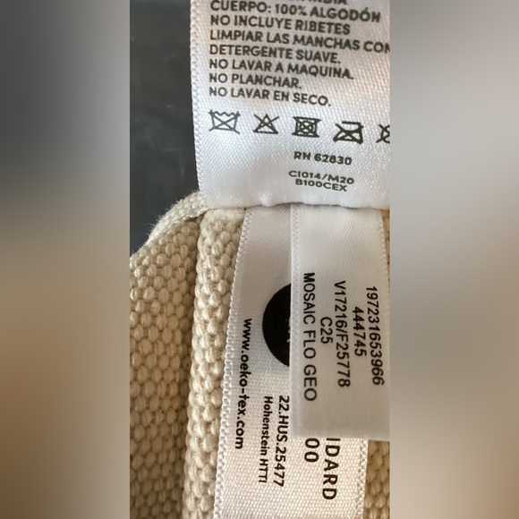 Lands end Large Blue and White Floral , open Tote Bag, 100% cotton canvas. - Picture 10 of 11